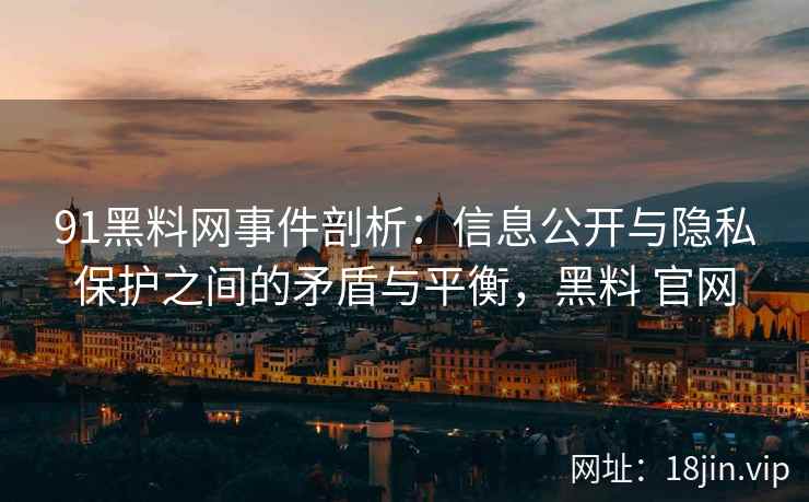 91黑料网事件剖析：信息公开与隐私保护之间的矛盾与平衡，黑料 官网