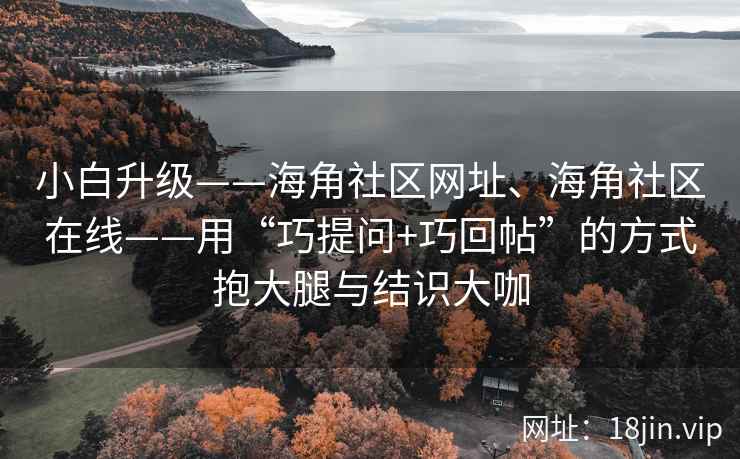 小白升级——海角社区网址、海角社区在线——用“巧提问+巧回帖”的方式抱大腿与结识大咖
