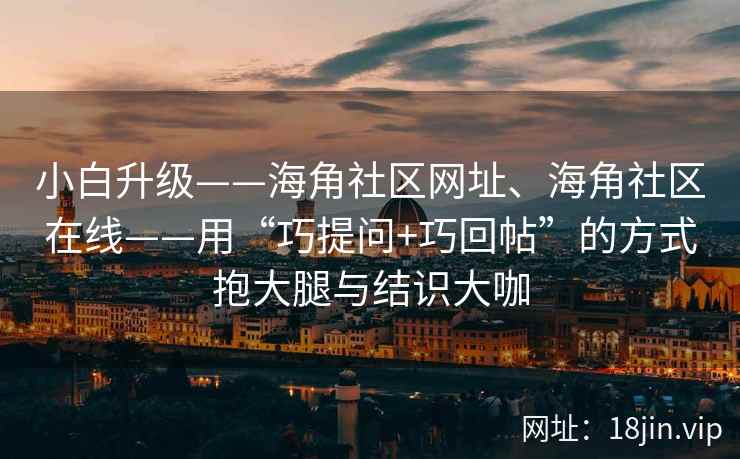 小白升级——海角社区网址、海角社区在线——用“巧提问+巧回帖”的方式抱大腿与结识大咖